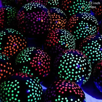 10 шт. 12-дюймовые флуоресцентные неоновые шары с днем рождения латексные шары черный светящийся светящийся декор для вечеринки, свадьбы