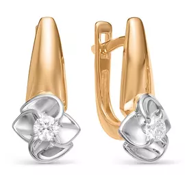 Серьги с английским замком из золота 22694-100