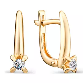 Серьги с английским замком из золота 23019-100