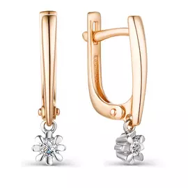 Серьги с английским замком из золота 23273-100