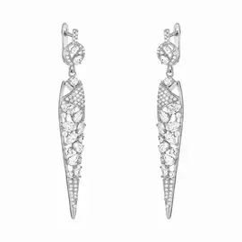 Серьги с английским замком из серебра PD-E00626-X-W-X-X-W