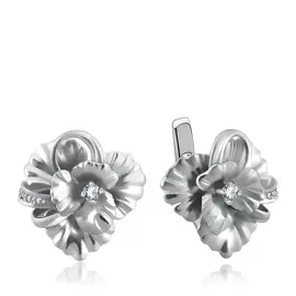 Серьги с английским замком из серебра С-15010