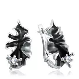 Серьги с английским замком из серебра С-15020