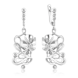 Серьги с английским замком из серебра С-15049