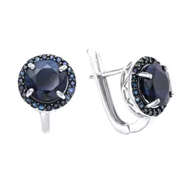 Серьги с английским замком из серебра с корундом E-DRGR00910-SP