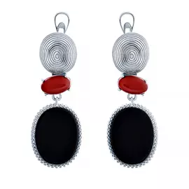 Серьги с английским замком из серебра SE2265_SR_JA_OX_WG
