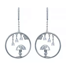 Серьги с английским замком из серебра SE34823_SR_001_WG