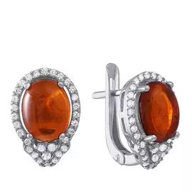 Серьги с английским замком из серебра SM-018_SR_OP_003_WG