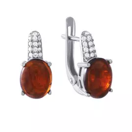 Серьги с английским замком из серебра SM-036_SR_OP_002_WG