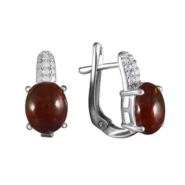 Серьги с английским замком из серебра SM-036_SR_OP_003_WG