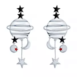 Серьги с английским замком из серебра SY-369250-E_SR_ENAM_WG