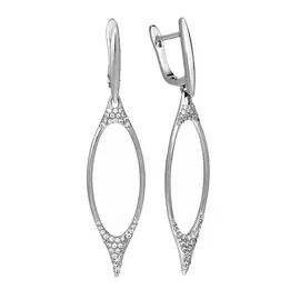 Серьги с английским замком из серебра CZ-E02516-X-W-X-X-W