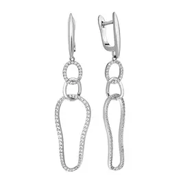 Серьги с английским замком из серебра CZ-E02517-X-W-X-X-W