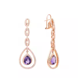 Серьги с итальянским замком из серебра DM0804E_SR_US_001_PINK