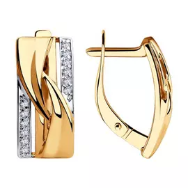 Серьги с английским замком из золота 028364