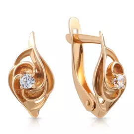 Серьги с английским замком из золота 02-7045