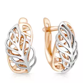 Серьги с английским замком из золота 02-7423