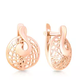 Серьги с английским замком из золота 02-7575