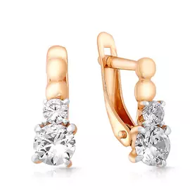 Серьги с английским замком из золота 02-7585