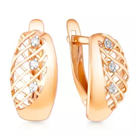 Серьги с английским замком из золота 02-7634