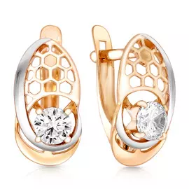 Серьги с английским замком из золота 02-7643