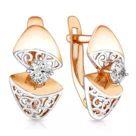 Серьги с английским замком из золота 02-7699