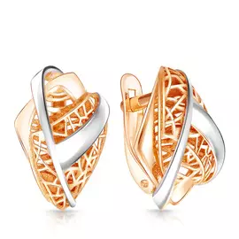 Серьги с английским замком из золота 02-8061
