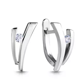 Серьги с английским замком из золота 03332
