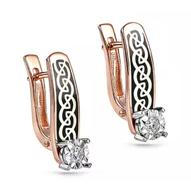 Серьги с английским замком из золота 12-01074-1002