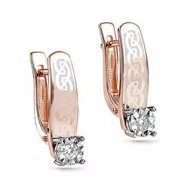 Серьги с английским замком из золота 12-01074-1010