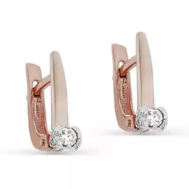 Серьги с английским замком из золота 12-01182-1000