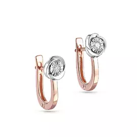 Серьги с английским замком из золота 12-01210-1000