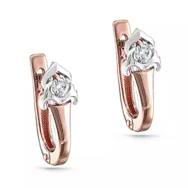Серьги с английским замком из золота 12-01215-1000