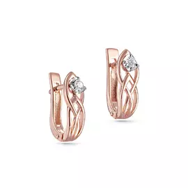Серьги с английским замком из золота 12-01217-1000