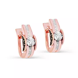 Серьги с английским замком из золота 12-01383-1002