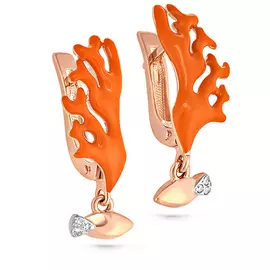 Серьги с английским замком из золота 12-0930-1011