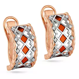 Серьги с английским замком из золота 12-0952-1018