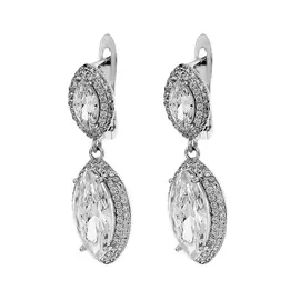 Серьги с английским замком из серебра CZ-E01221-X-W-W-X-W