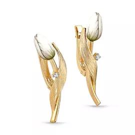 Серьги с английским замком из золота 12-21003-1090