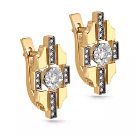 Серьги с английским замком из золота 12-21043-1000