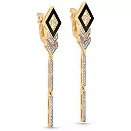 Серьги с английским замком из золота 12-21044-1002