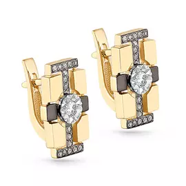 Серьги с английским замком из золота 12-21049-1000