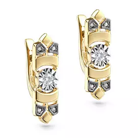Серьги с английским замком из золота 12-21052-1000
