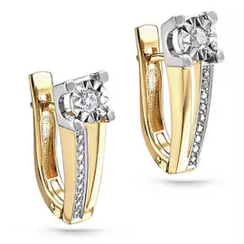 Серьги с английским замком из золота 12-21104-1000