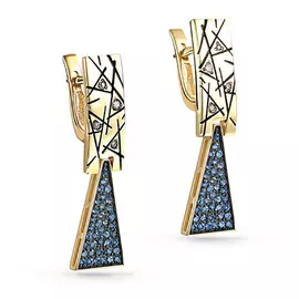 Серьги с английским замком из золота 12-21147-2302