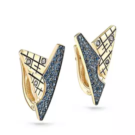 Серьги с английским замком из золота 12-21150-2302
