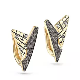 Серьги с английским замком из золота 12-21150-6002