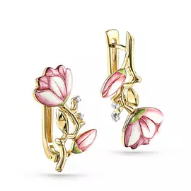 Серьги с английским замком из золота 12-21194-1022