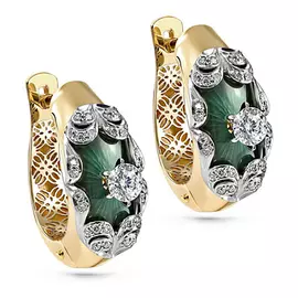 Серьги с английским замком из золота 12-21195-1013