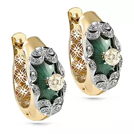 Серьги с английским замком из золота 12-21195-9213